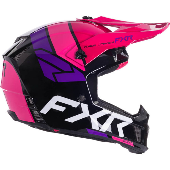 Casque cross FXR Clutch Comp - Noir Razz