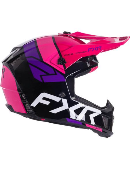 Casque cross FXR Clutch Comp - Noir Razz