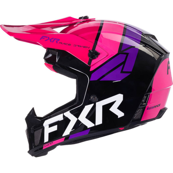 Casque cross FXR Clutch Comp - Noir Razz