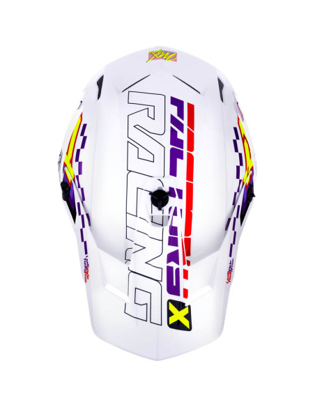 Casque cross FXR Clutch Race Div - Blanc Violet Rouge