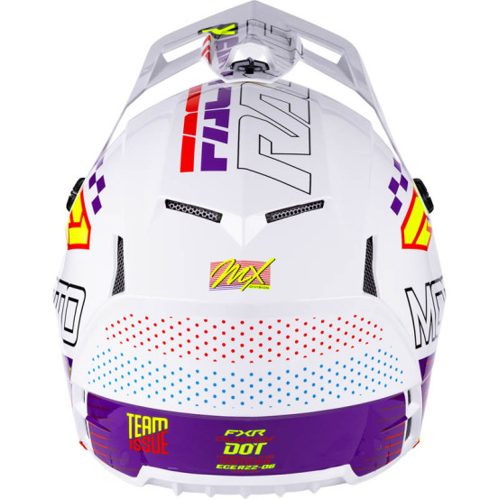 Casque cross FXR Clutch Race Div - Blanc Violet Rouge