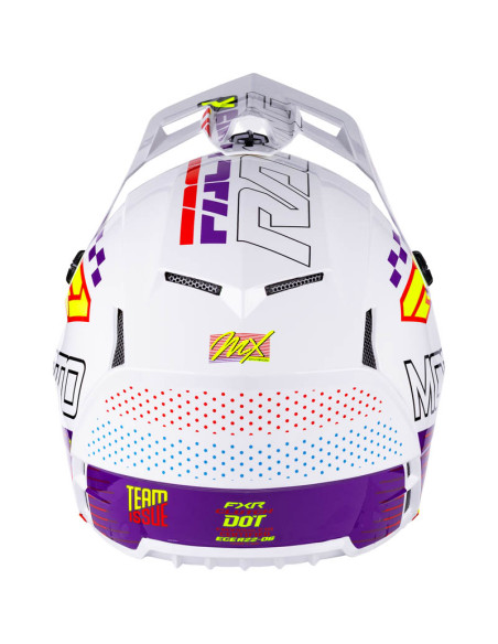 Casque cross FXR Clutch Race Div - Blanc Violet Rouge