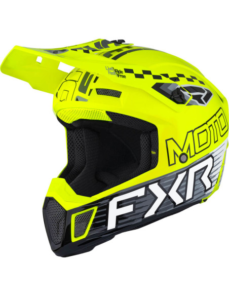 Casque cross FXR Clutch Race Div - Jaune Fluo