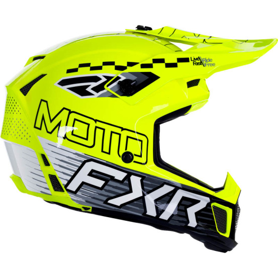 Casque cross FXR Clutch Race Div - Jaune Fluo
