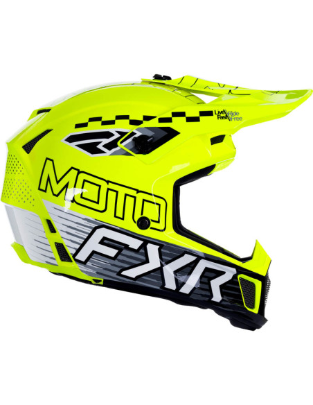 Casque cross FXR Clutch Race Div - Jaune Fluo