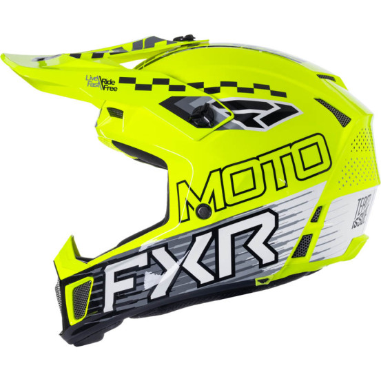 Casque cross FXR Clutch Race Div - Jaune Fluo