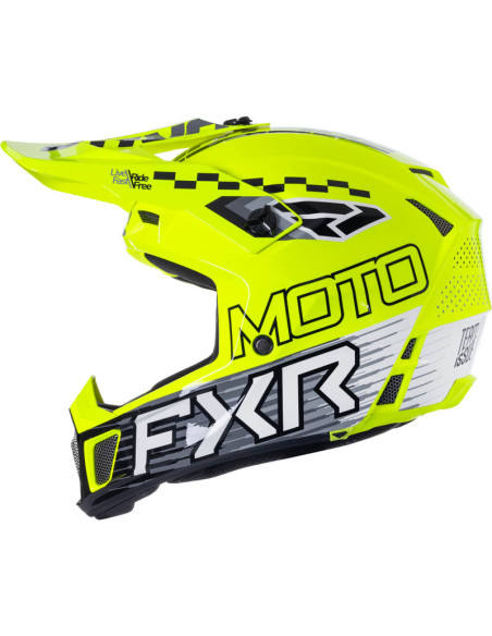 Casque cross FXR Clutch Race Div - Jaune Fluo