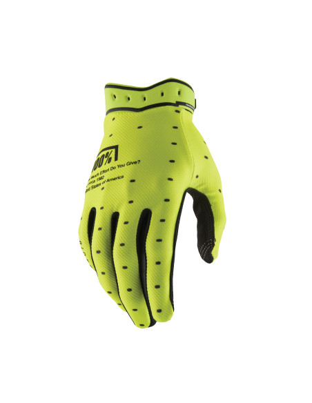 Gants cross 100% Ridefit 2 - Jaune Fluo
