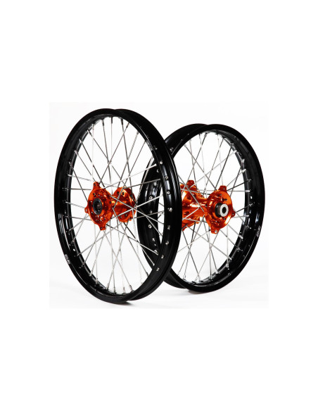 Paire de roues BUD Racing moyeux Orange KTM Husqvarna 19/16 85 SX TC 2025