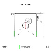 Kit piston VHM 12° KTM 125 SX 2001 - 2026 - Husqvarna TC125 2014 - 2026 - GasGas MC125 2021 - 2026 - 53,96 mm 2