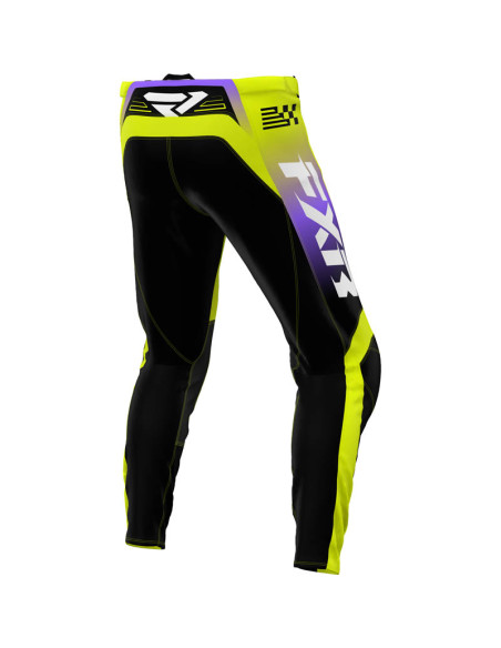 Pantalon cross enfant FXR 2026 Clutch - Jaune Fluo Noir Violet