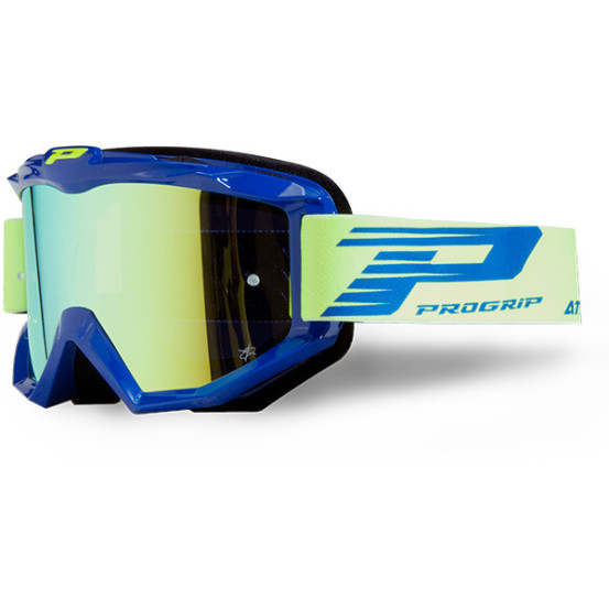 Masque cross Progrip Atzaki Mirror 3201 - Bleu