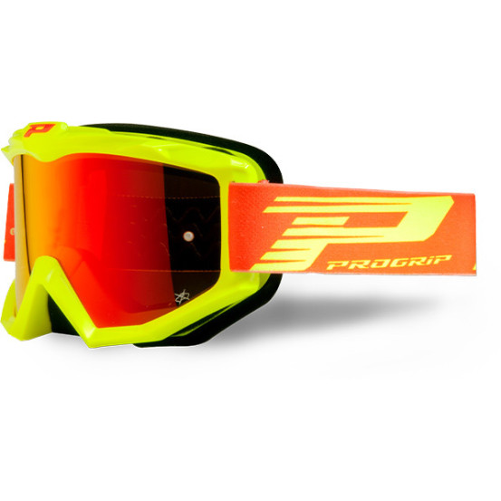 Masque cross Progrip Atzaki Mirror 3201 - Jaune Fluo