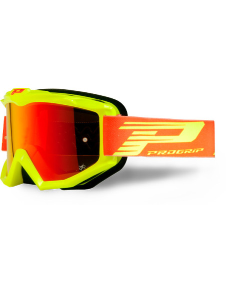 Masque cross Progrip Atzaki Mirror 3201 - Jaune Fluo
