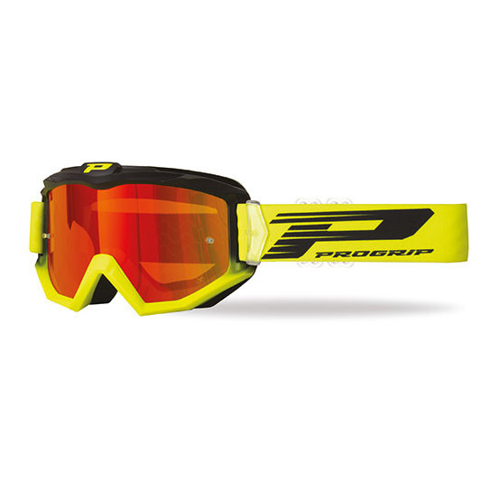 Masque cross Progrip Atzaki Mirror Two 3201 - Jaune Fluo Noir