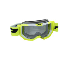 Masque cross Progrip Vista Mirror 3303 - Jaune Fluo Blanc