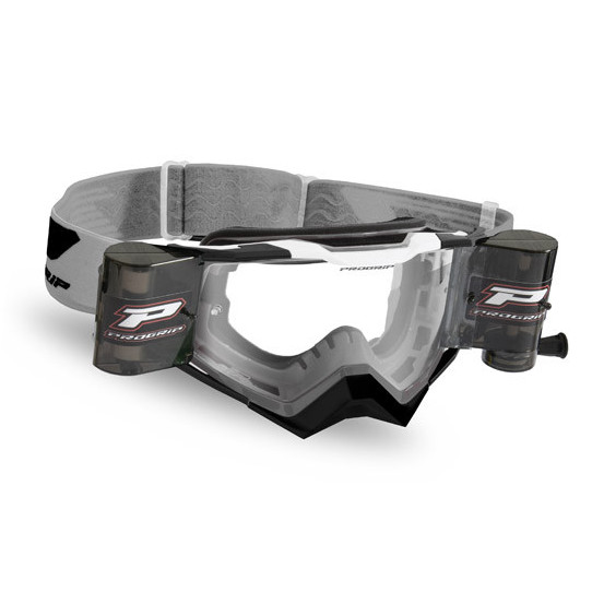 Masque cross Progrip Rapid Roll-Off 3309 - Gris Noir blanc