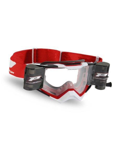 Masque cross Progrip Rapid Roll-Off 3309 - Rouge Blanc Noir
