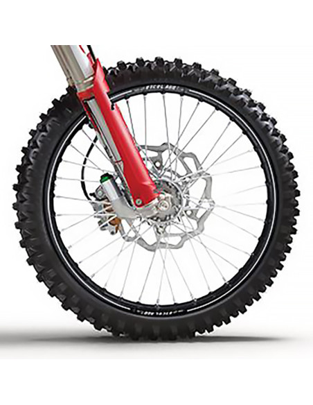Roue avant complète 21x1,60 HAAN WHEELS - 36 rayons - Cercle EXCEL A60 noir / Moyeu argent - HONDA