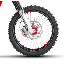 Roue avant complète 21x1,60 HAAN WHEELS - 36 rayons - Cercle EXCEL A60 noir / Moyeu rouge - BETA