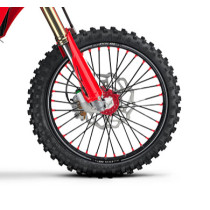 Roue avant complète 21x1,60 HAAN WHEELS - 36 rayons - Cercle EXCEL A60 noir / Moyeu rouge - BETA