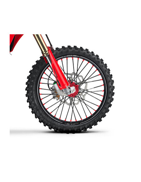 Roue avant complète 21x1,60 HAAN WHEELS - 36 rayons - Cercle EXCEL A60 noir / Moyeu rouge - BETA