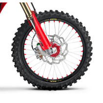 Roue avant complète 21x1,60 HAAN WHEELS - 36 rayons - Cercle EXCEL noir / Moyeu rouge - HONDA