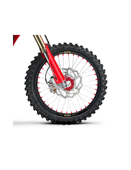 Roue avant complète 21x1,60 HAAN WHEELS - 36 rayons - Cercle EXCEL noir / Moyeu rouge - HONDA