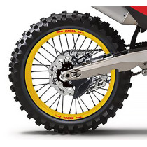 Roue arrière complète 17x5,00 HAAN WHEELS - 32 rayons - Cercle EXCEL or / Moyeu noir - HONDA