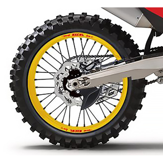 Roue arrière complète 17x5,00 HAAN WHEELS - 32 rayons - Cercle EXCEL or / Moyeu noir - HONDA