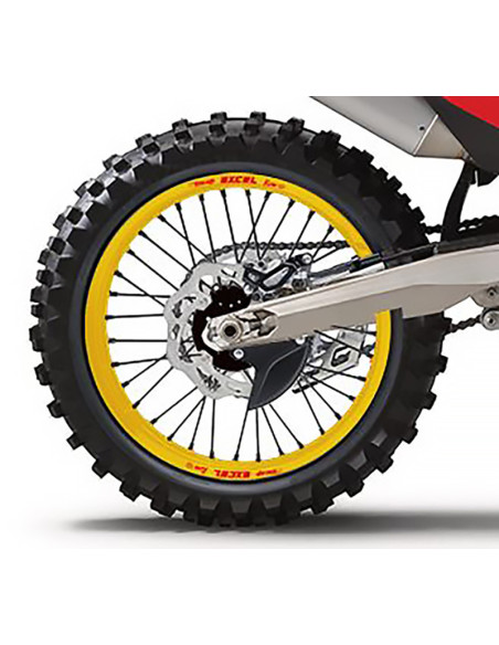Roue arrière complète 17x5,00 HAAN WHEELS - 32 rayons - Cercle EXCEL or / Moyeu noir - HONDA