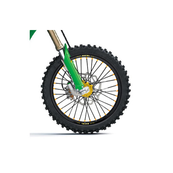 Roue avant complète 19x1,40 HAAN WHEELS - 36 rayons - Cercle EXCEL noir / Moyeu or - KAWASAKI