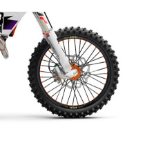 Roue avant complète 19x1,40 HAAN WHEELS - 32 rayons - Cercle EXCEL noir / Moyeu orange - GASGAS / HUSQVARNA / KTM