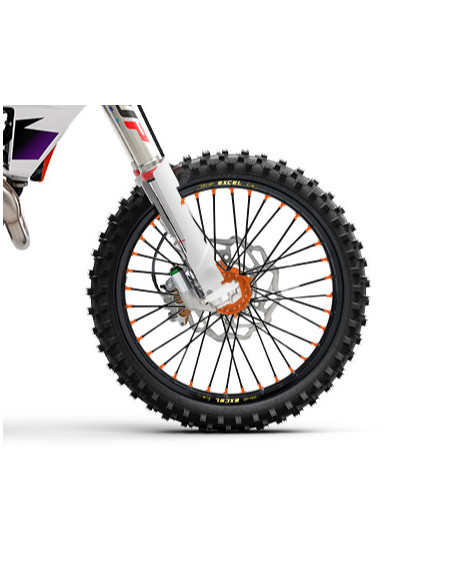 Roue avant complète 19x1,60 HAAN WHEELS - 36 rayons - Cercle EXCEL noir / Moyeu orange - HUSQVARNA / KTM
