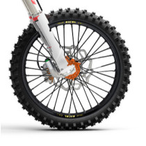 Roue avant complète 17x3,50 HAAN WHEELS - 36 rayons - Cercle EXCEL noir / Moyeu orange - HUSQVARNA / STARK