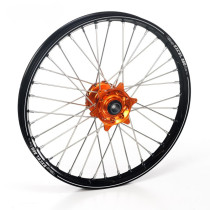 Roue avant complète 21x1,60 HAAN WHEELS - 36 rayons - Cercle EXCEL A60 noir / Moyeu orange - GASGAS / HUSQVARNA / KTM