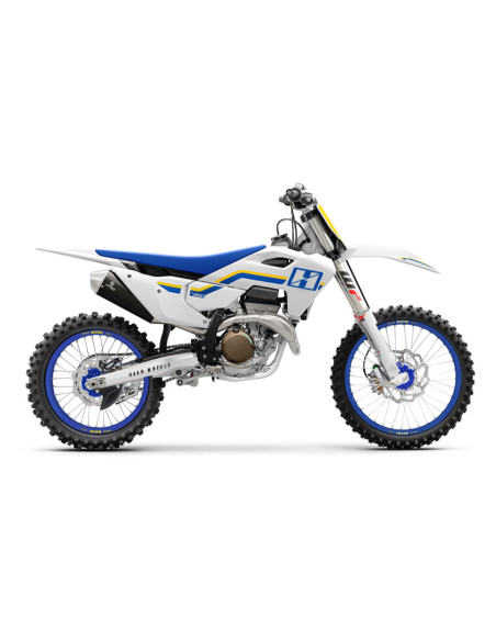 Roue avant complète 17x3,50 HAAN WHEELS - 36 rayons - Cercle EXCEL bleu / Moyeu bleu - HUSQVARNA / KTM