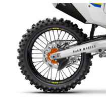 Roue arrière complète 17x4,50 HAAN WHEELS - 36 rayons - Cercle EXCEL noir / Moyeu orange - HUSABERG / HUSQVARNA / KTM