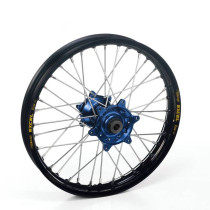Roue arrière complète 17x4,50 HAAN WHEELS - 36 rayons - Cercle EXCEL noir / Moyeu bleu - GASGAS / HUSABERG / HUSQVARNA / KTM
