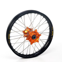Roue arrière complète 18x2,15 HAAN WHEELS - 36 rayons - Cercle EXCEL noir / Moyeu orange - GASGAS / HUSQVARNA / KTM