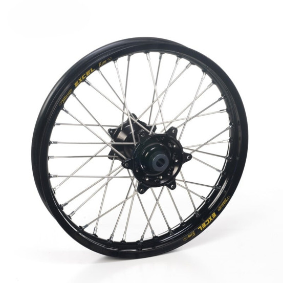 Roue arrière complète 19x2,15 HAAN WHEELS - 36 rayons - Cercle EXCEL noir / Moyeu noir - GASGAS / HUSQVARNA / KTM