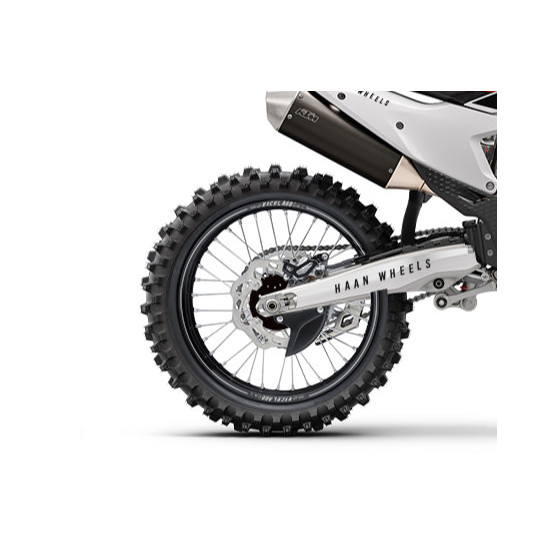 Roue arrière complète 18x2,15 HAAN WHEELS - 36 rayons - Cercle EXCEL A60 noir / Moyeu noir - KTM