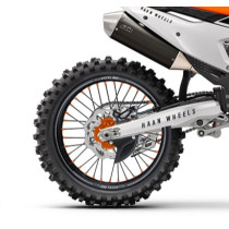 Roue arrière complète 18x2,15 HAAN WHEELS - 36 rayons - Cercle EXCEL A60 noir / Moyeu orange - KTM