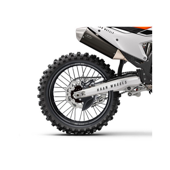 Roue arrière complète 18x2,15 HAAN WHEELS - 36 rayons - Cercle EXCEL A60 noir / Moyeu noir - KTM