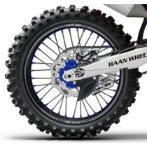 Roue arrière complète 19x2,15 HAAN WHEELS - 36 rayons - Cercle EXCEL A60 noir / Moyeu bleu - KTM