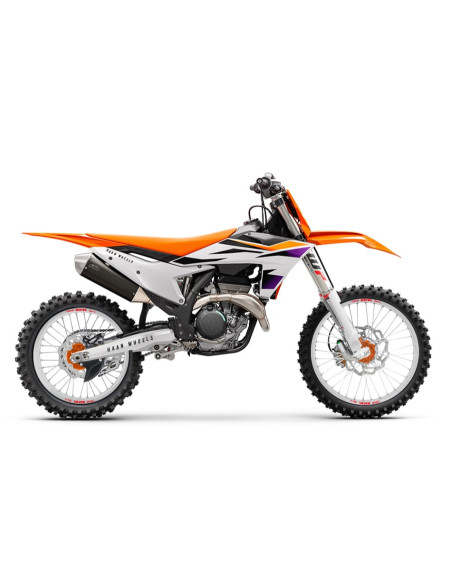 Roue avant complète 17x3,50 HAAN WHEELS - 36 rayons - Cercle EXCEL argent / Moyeu orange - HUSQVARNA / KTM