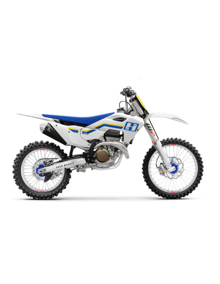 Roue avant complète 17x3,50 HAAN WHEELS - 36 rayons - Cercle EXCEL argent / Moyeu bleu - HUSQVARNA / KTM