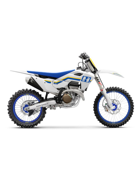 Roue avant complète 17x3,50 HAAN WHEELS - 36 rayons - Cercle EXCEL bleu / Moyeu bleu - HUSQVARNA / KTM