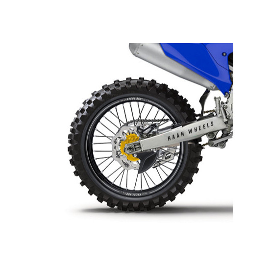 Roue arrière complète 19x1,85 HAAN WHEELS - 36 rayons - Cercle EXCEL A60 noir / Moyeu or - YAMAHA