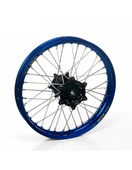 Roue arrière complète 19x1,85 HAAN WHEELS - 36 rayons - Cercle EXCEL bleu / Moyeu noir - YAMAHA